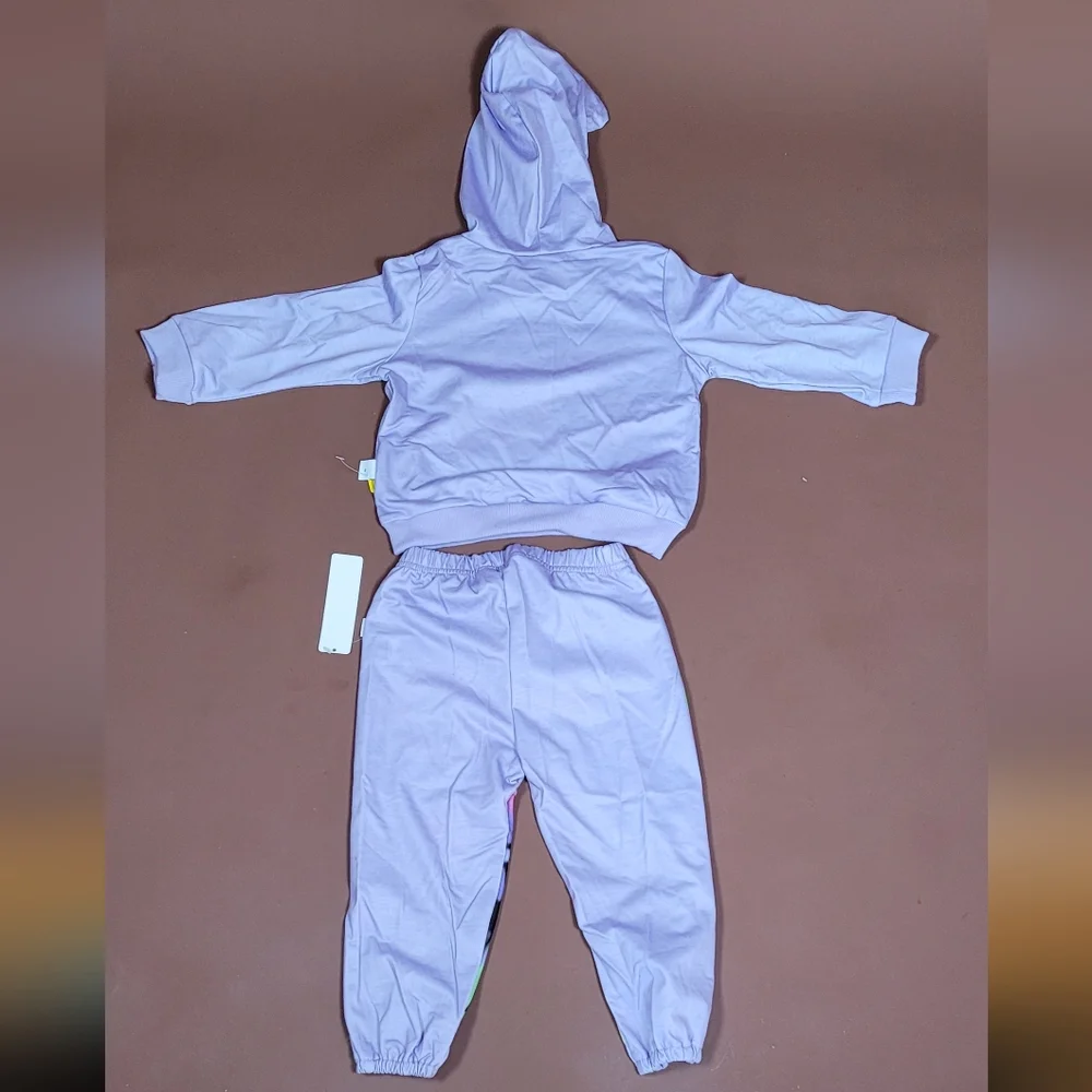 SHEIN Kids Graffiti Sweatpants & Hoodie Set - Multicolor
